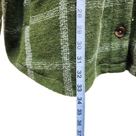 Ava & Viv Womens Green Plaid Button-Down Shacket jacket Size 4X - Picture 5 of 7